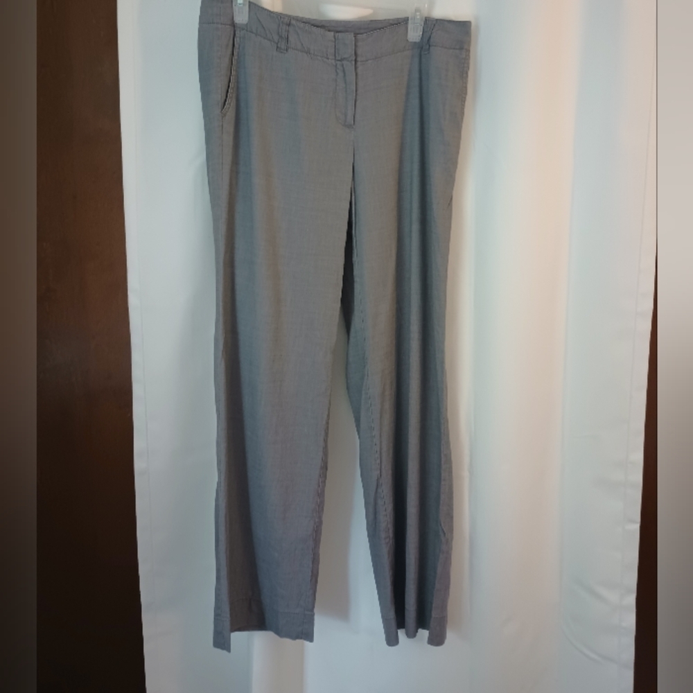 J Jill Relaxed Linen Blend Pant Size 10 Gray Stretch Woven Coastal Minimalist